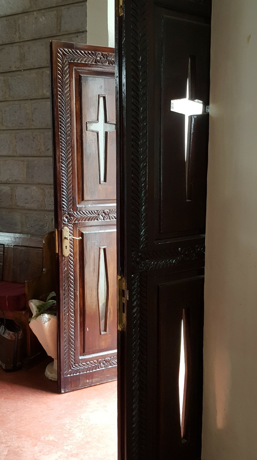 Nairobi Church door w crosses