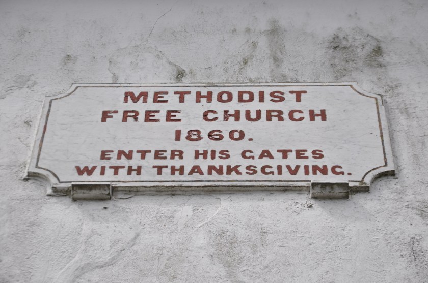 Cornwall, England, Charles Wesley's church sign
