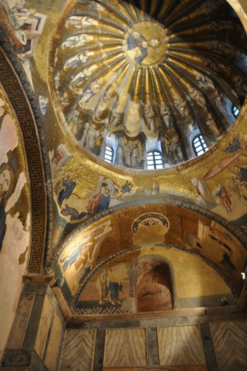 Patmos, arched church dome with Jesus at top