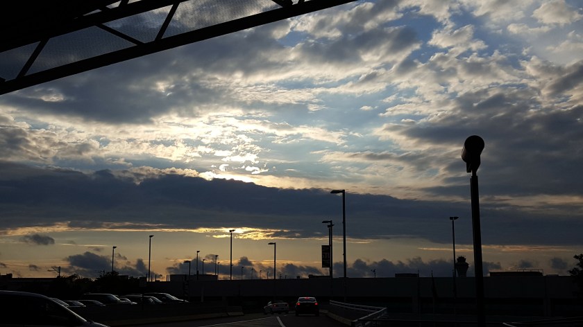 Sky meets man at sunset, Austin