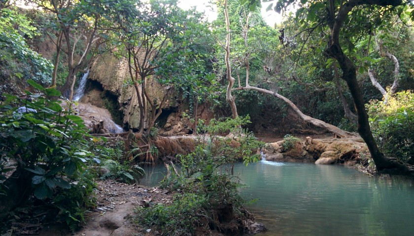 Waterfall, flowing water, Myanmar