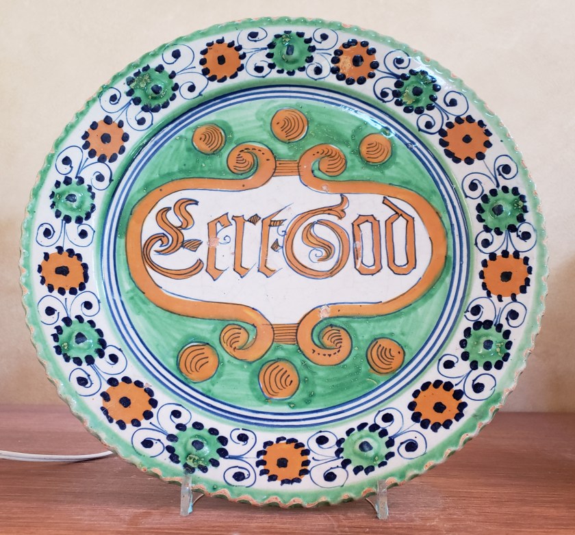 Serve God 18th century Dutch Delft plate