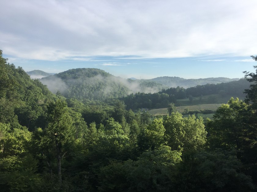 Highlands, NC mountains w clouds