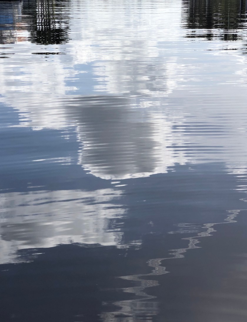 Reflection, clouds in water
