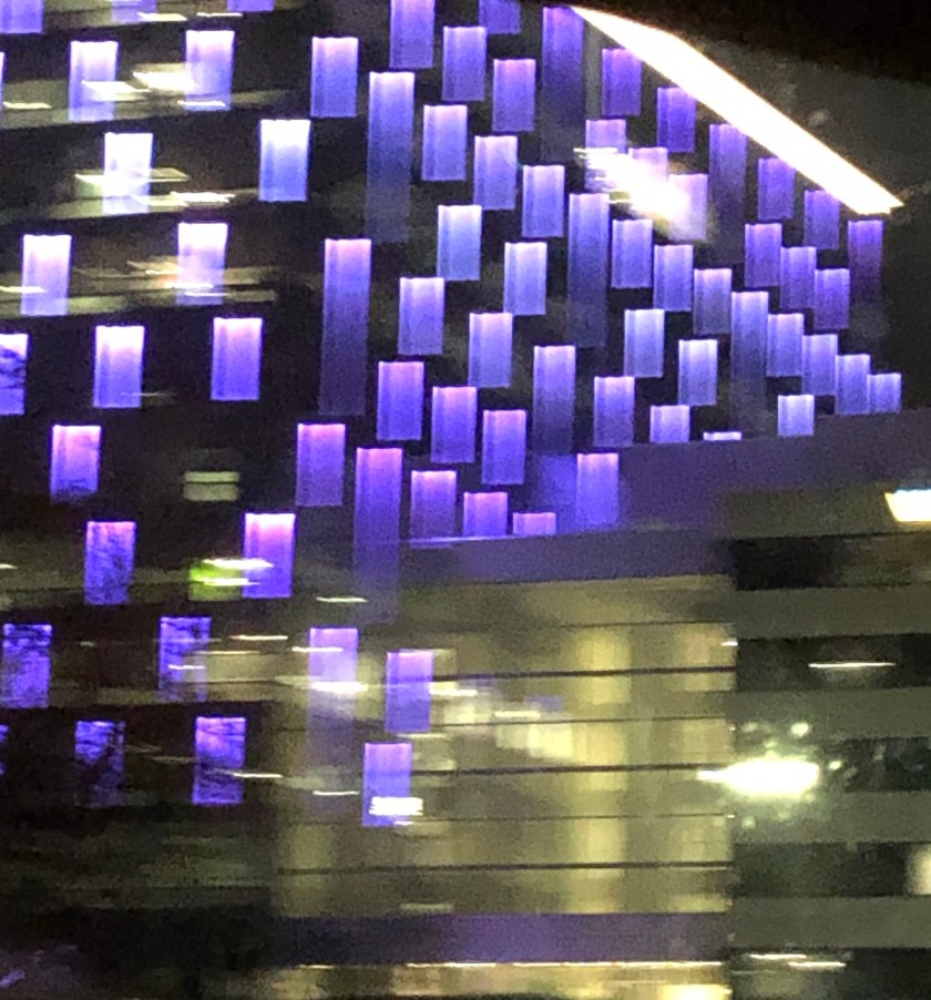 Lights on drive-by at night