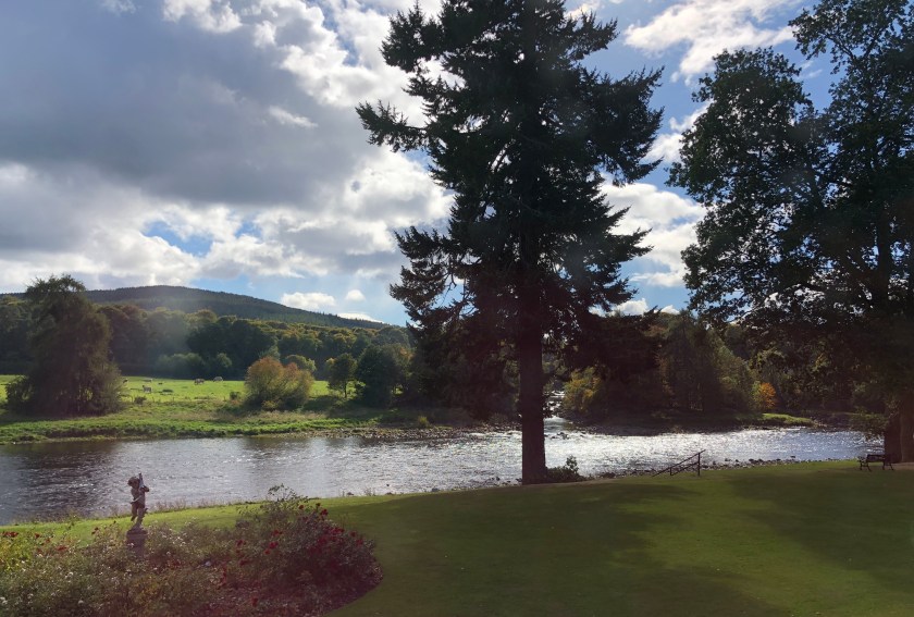 RIver Dee under sun and clouds, Aberdeen, Scotland