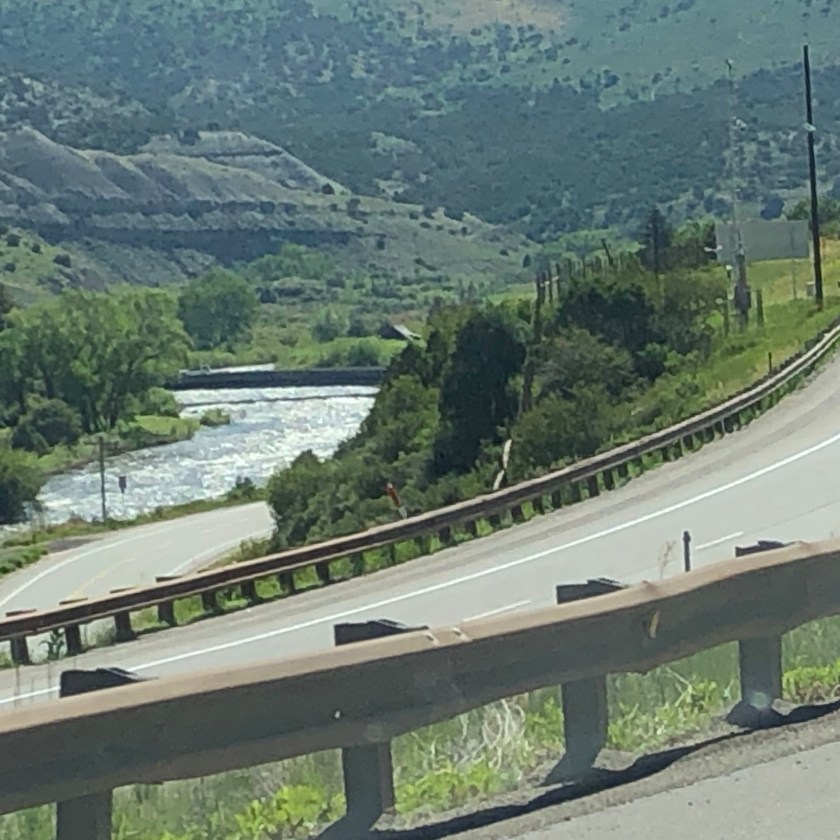 Highways and rushing river, CO