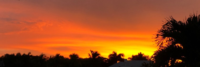 Red orange fall sunrise, Naples