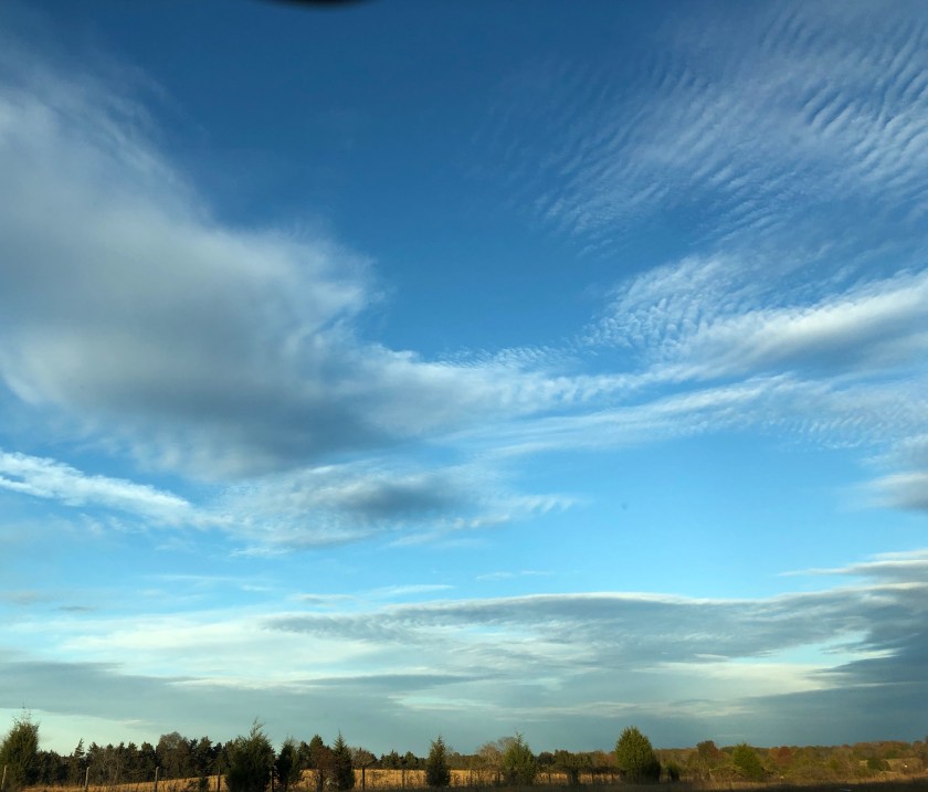 VIrginia countryside and swept sky, November