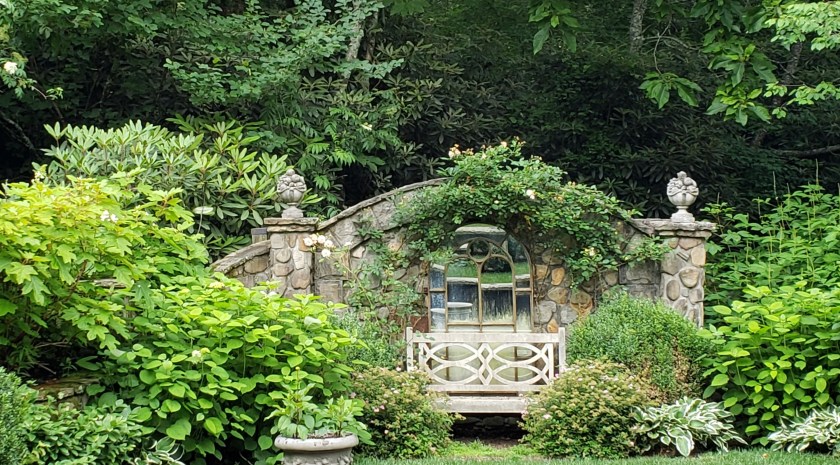 Garden bench, Highlands, NC
